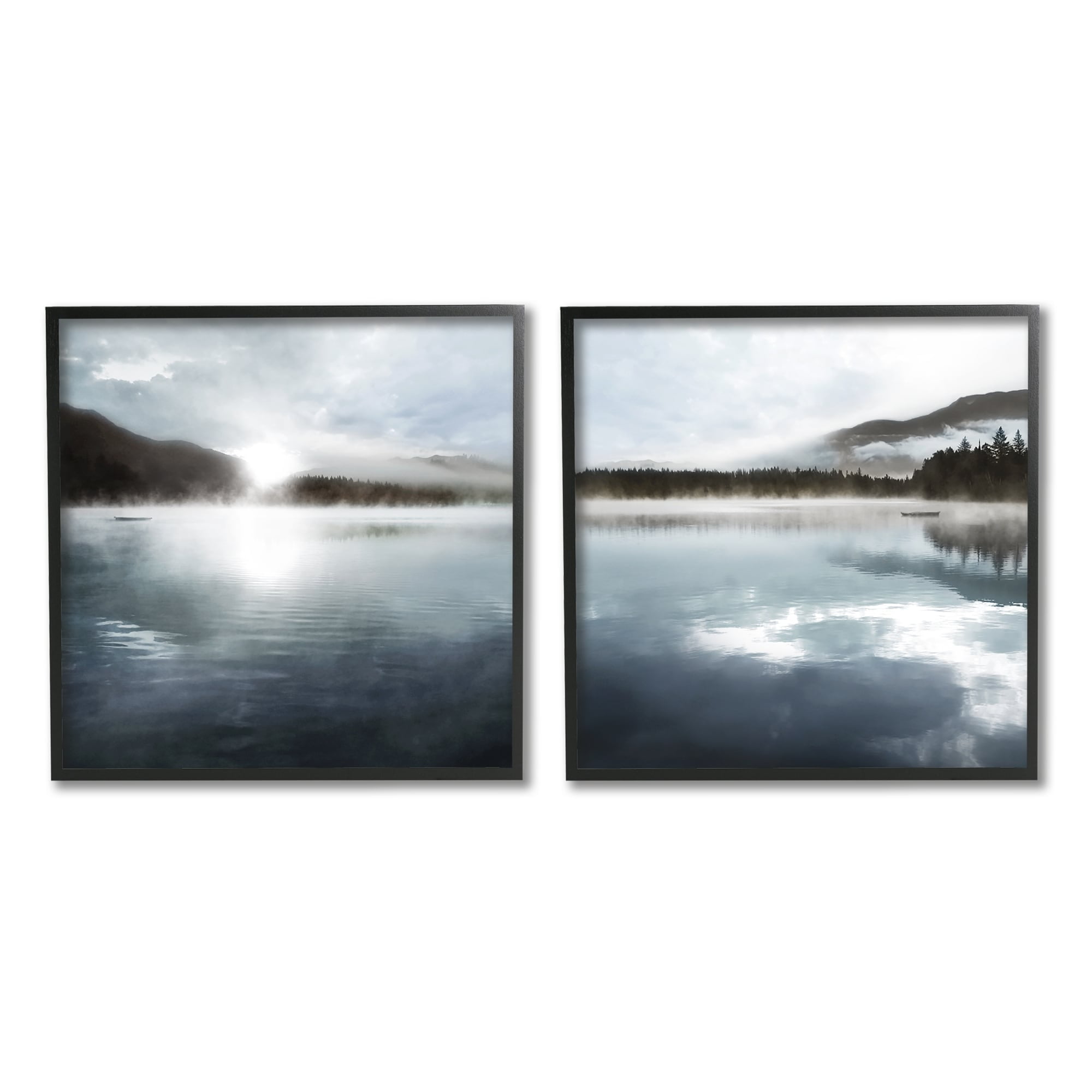 Stupell Industries Misty Morning Lake Water Landscape Tree Forest Mountains, 24 x 24, Design by Carol Robinson