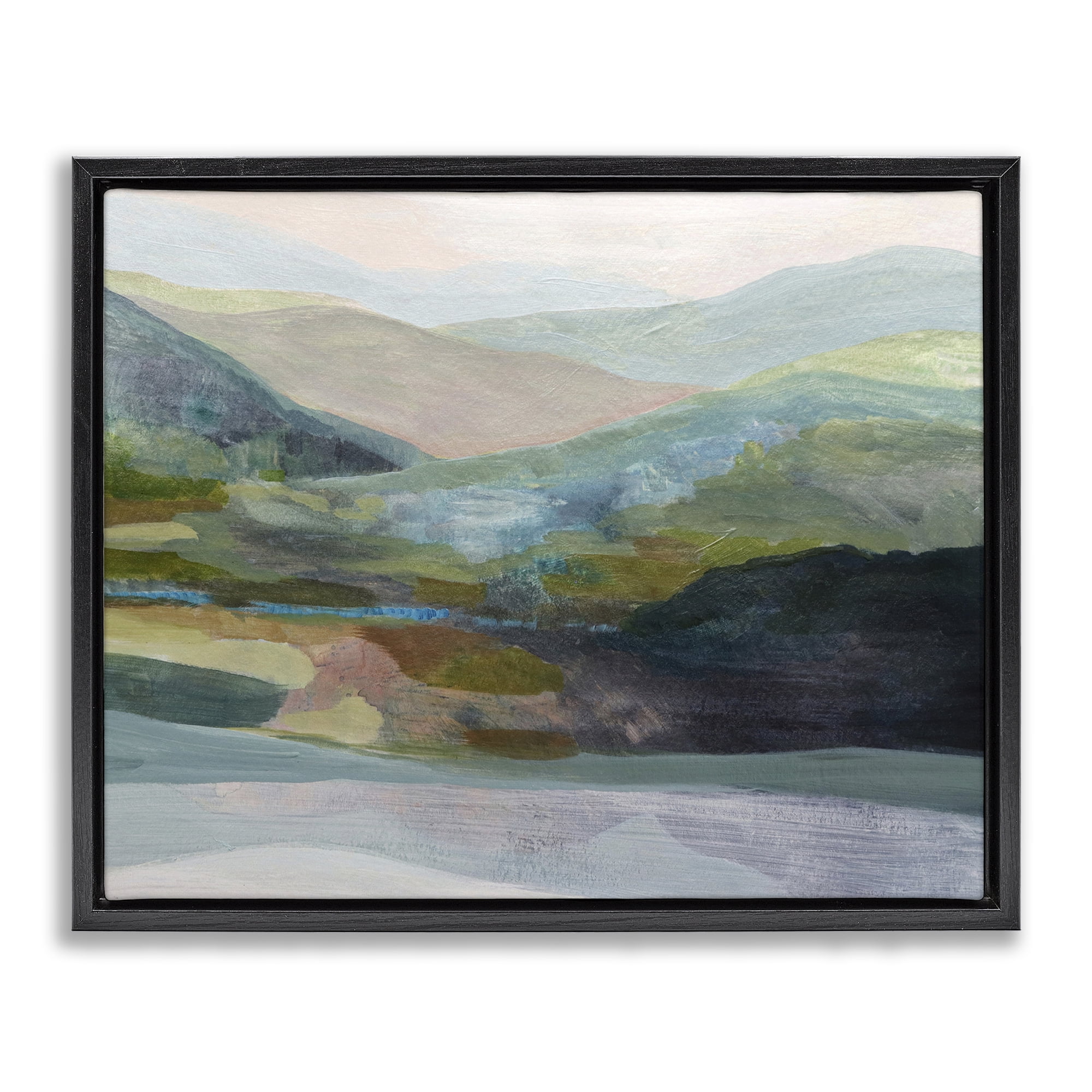 Stupell Industries Misty Morning Mountain Gradient Black Framed Floater Canvas Wall Art, design by Farren Lee