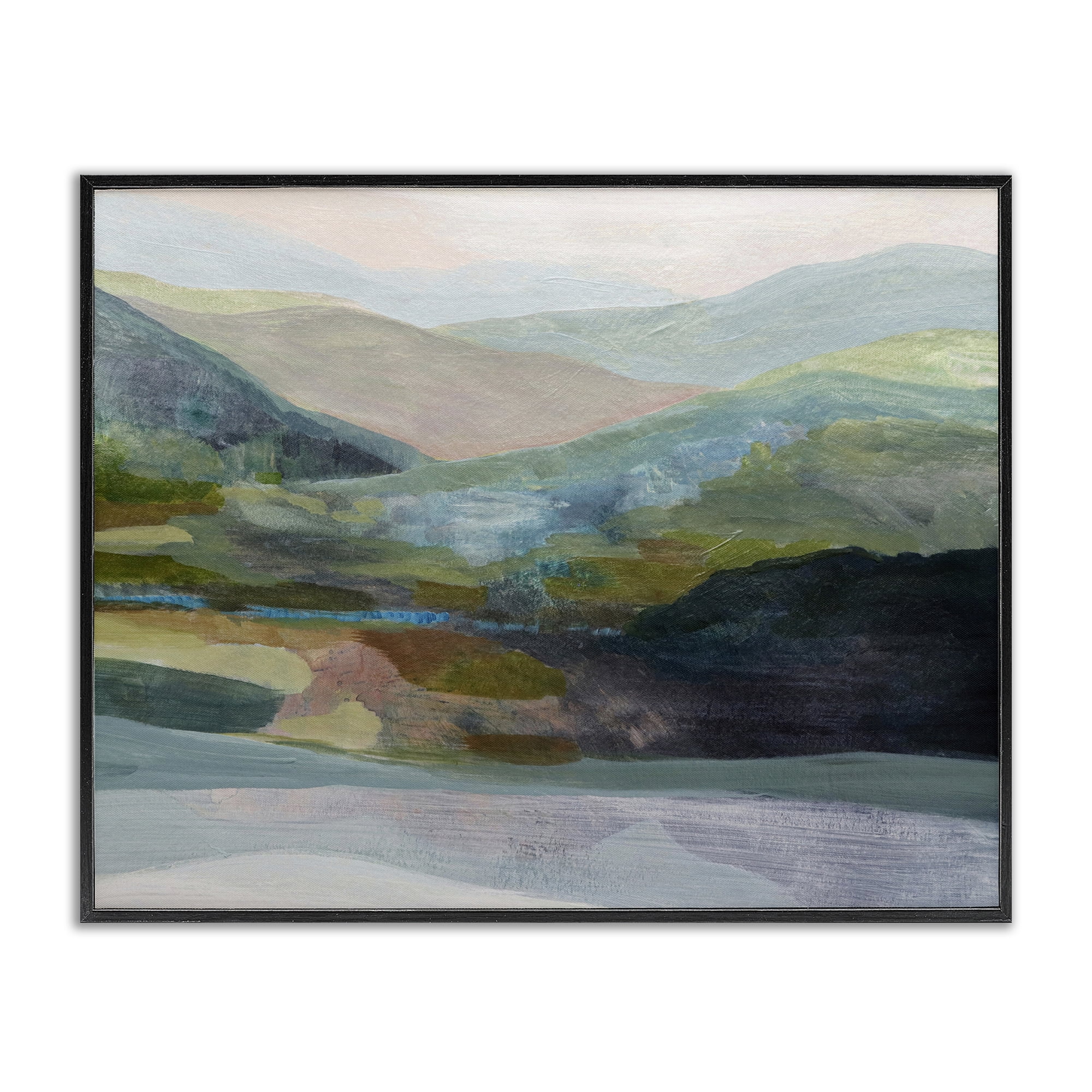Stupell Industries Misty Morning Mountain Gradient Black Framed Giclee Art, design by Farren Lee