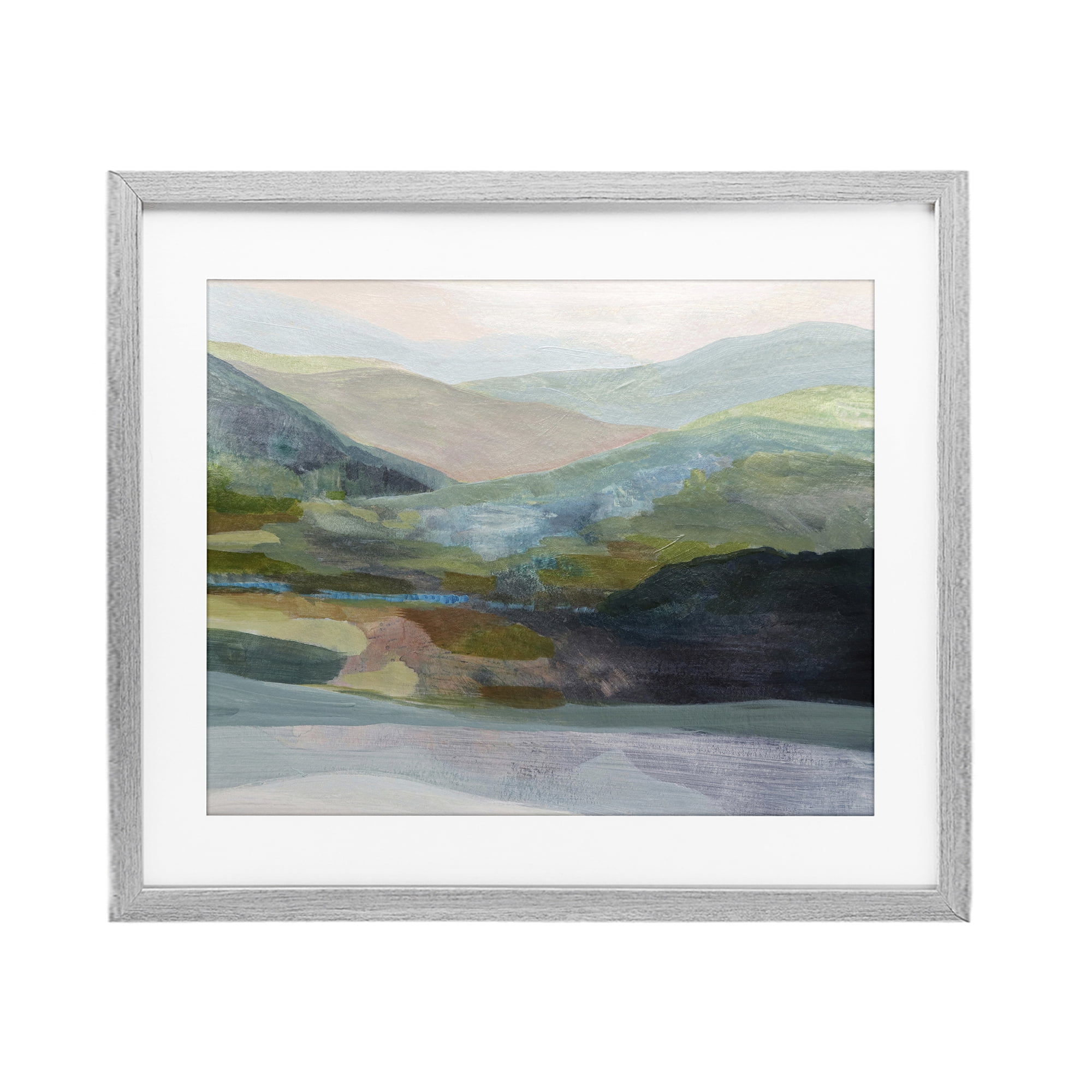 Stupell Industries Misty Morning Mountain Gradient Gray Framed Print Under Glass, design by Farren Lee