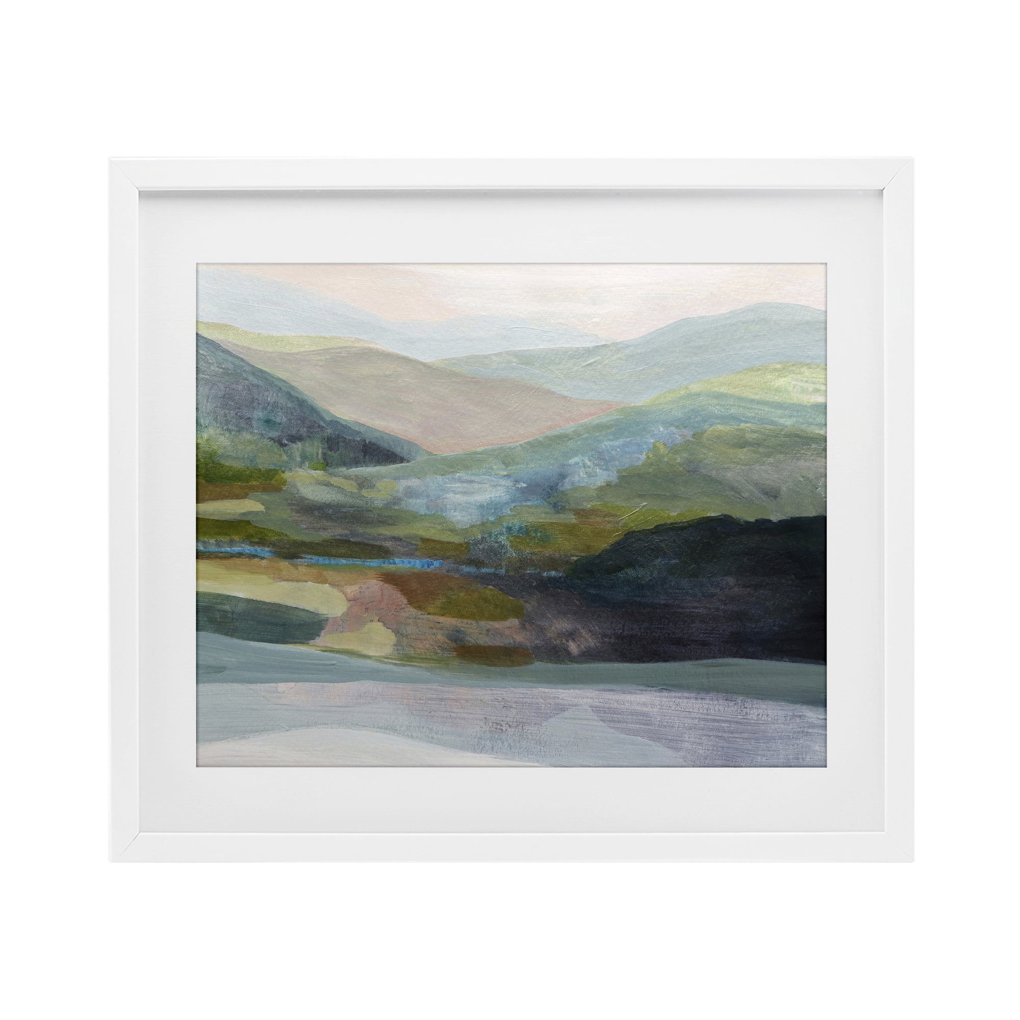 Stupell Industries Misty Morning Mountain Gradient White Framed Print Under Glass, design by Farren Lee