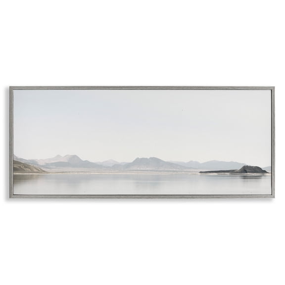 Stupell Industries Transitional Misty Morning Mountain Gray Framed Giclee Art, 30 x 13, by Gemma Bardot