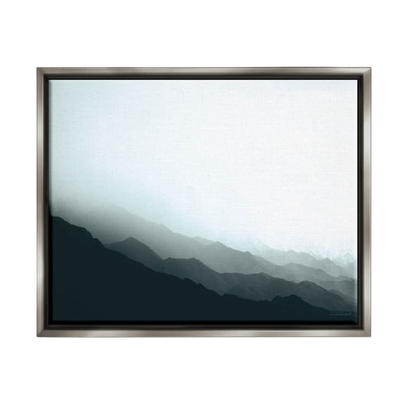 Stupell Industries Misty Mountain Range Slopes Landscape Photograph Luster Gray Floating Framed Canvas Print Wall Art, Design by Laura Marshall