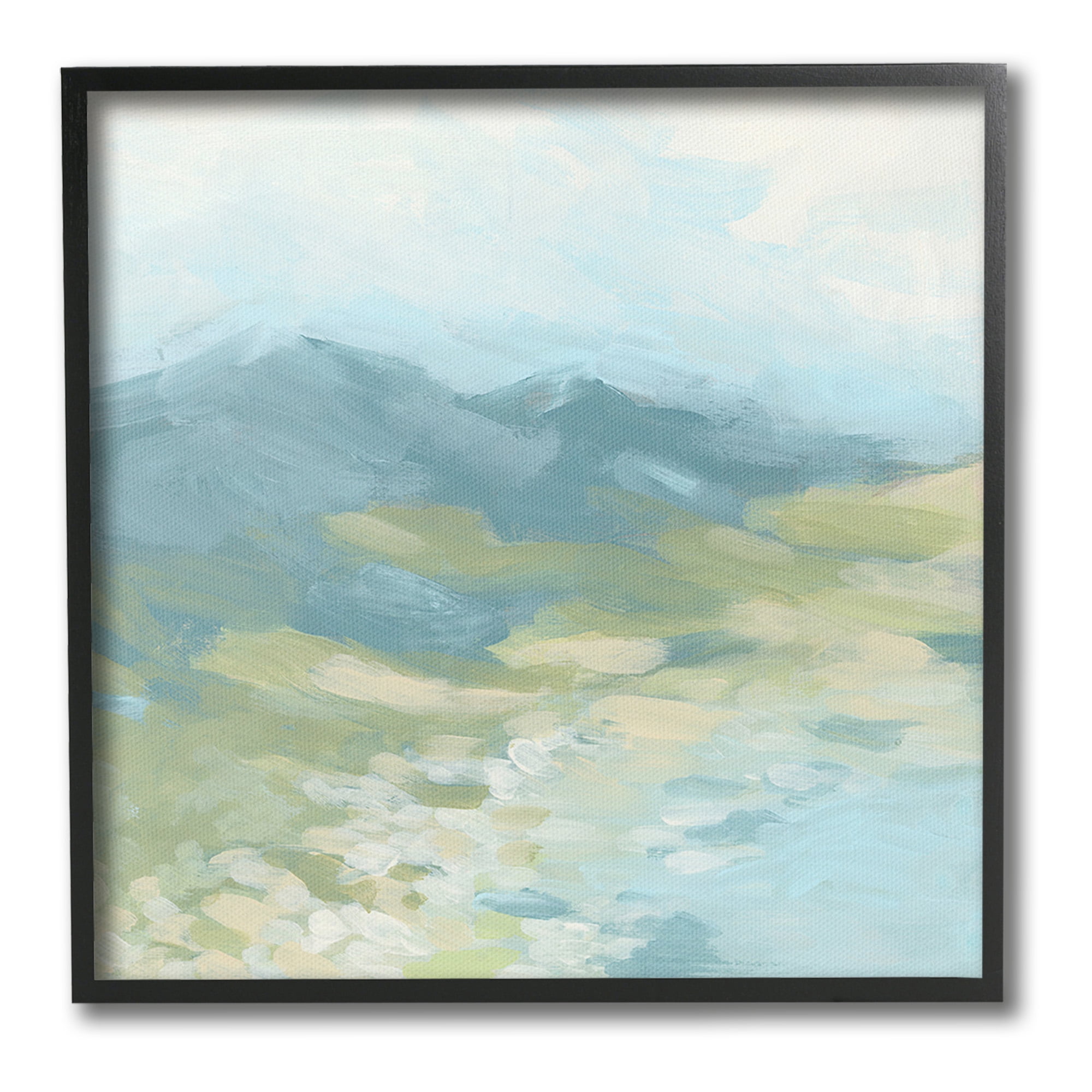 Stupell Industries Misty Mountain Valley Landscape Painting Black Framed Art Print Wall Art, 17 x 17