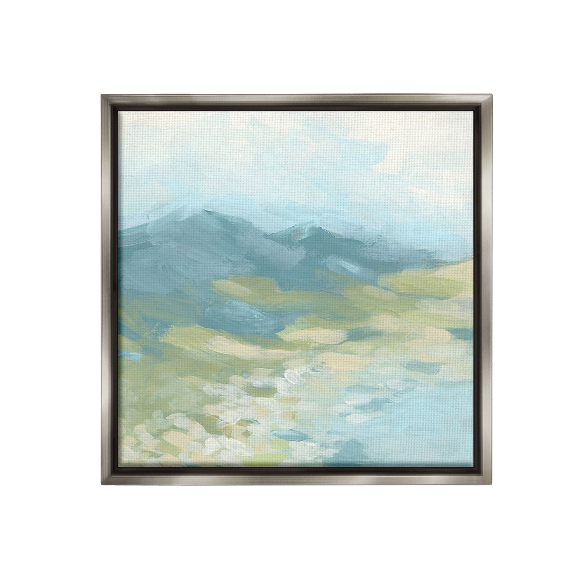 Stupell Industries Misty Mountain Valley Landscape Painting Gray Floater Framed Canvas Art Print Wall Art, 25 x 25