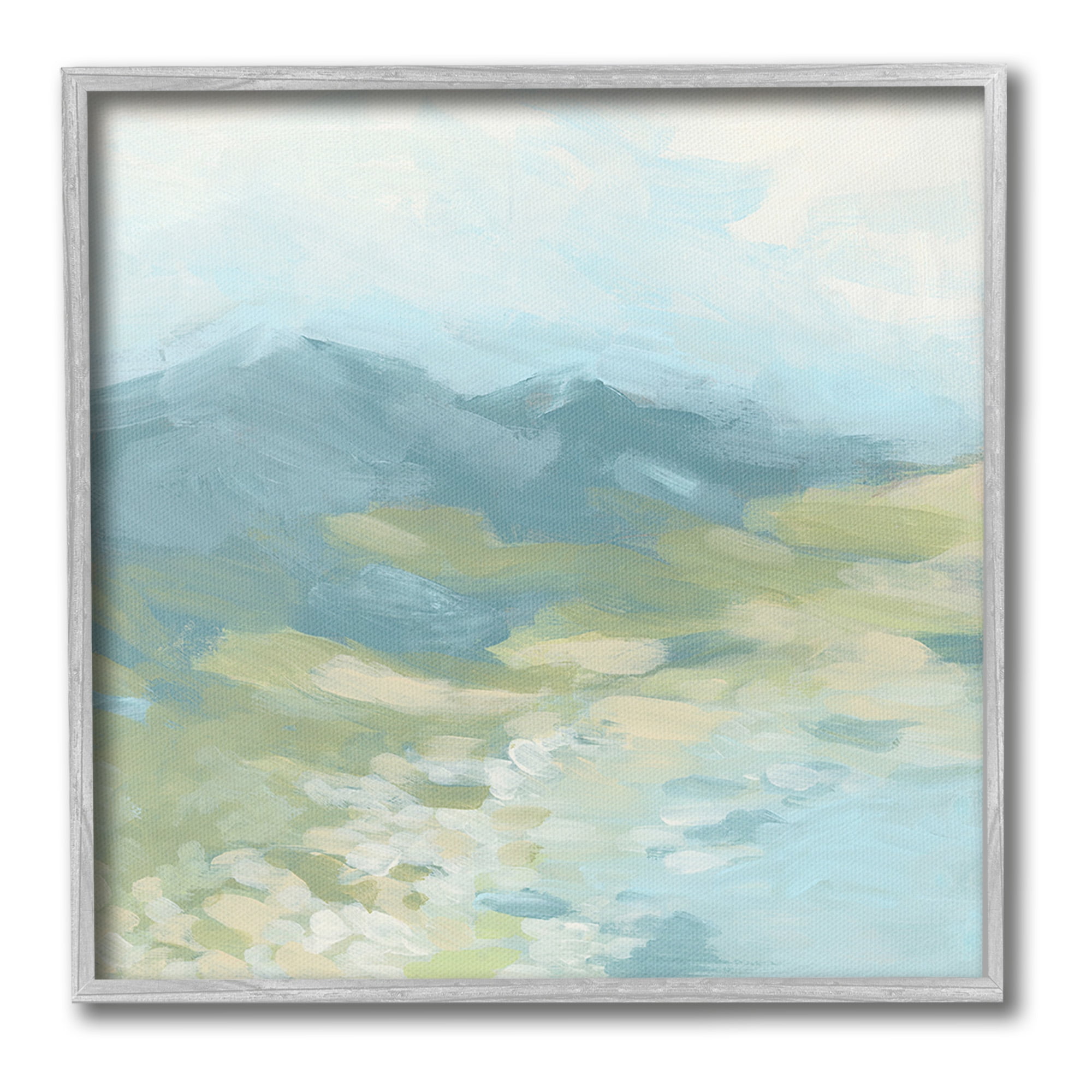 Stupell Industries Misty Mountain Valley Landscape Painting Gray Framed Art Print Wall Art, 12 x 12