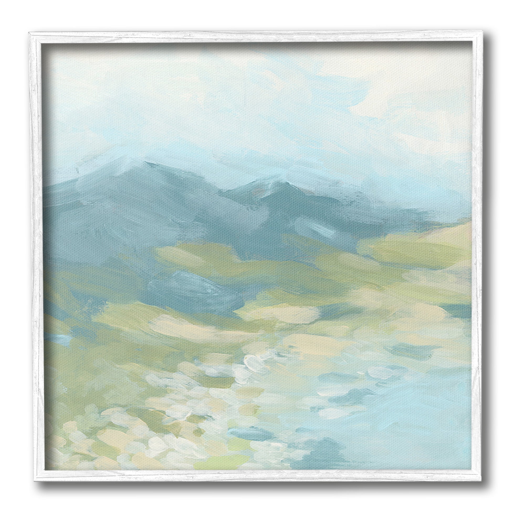 Stupell Industries Misty Mountain Valley Landscape Painting White Framed Art Print Wall Art, 12 x 12