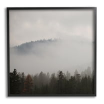 Stupell Industries Misty Mountain Weather Obscured Forest Tree Tops Photograph Black Framed Art Print Wall Art, Design by Carol Robinson