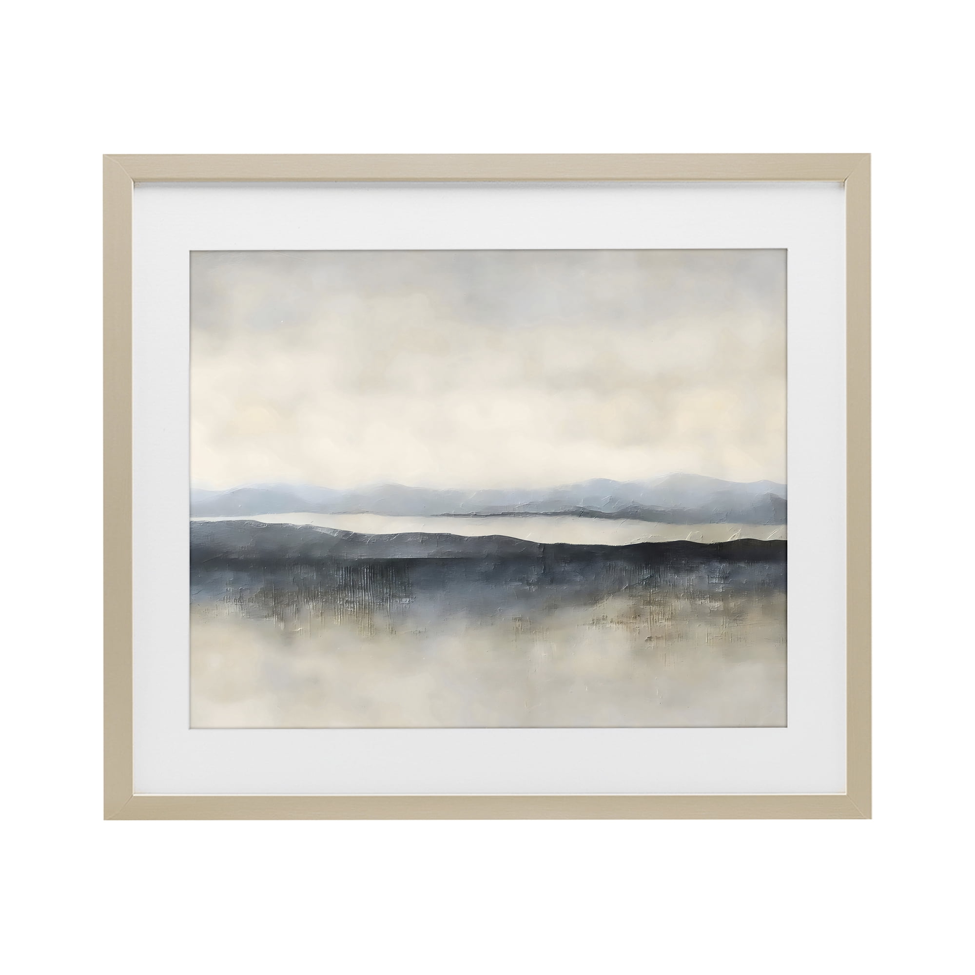 Stupell Industries Misty Muted Horizon Birch Framed Print Under Glass, design by Riley B