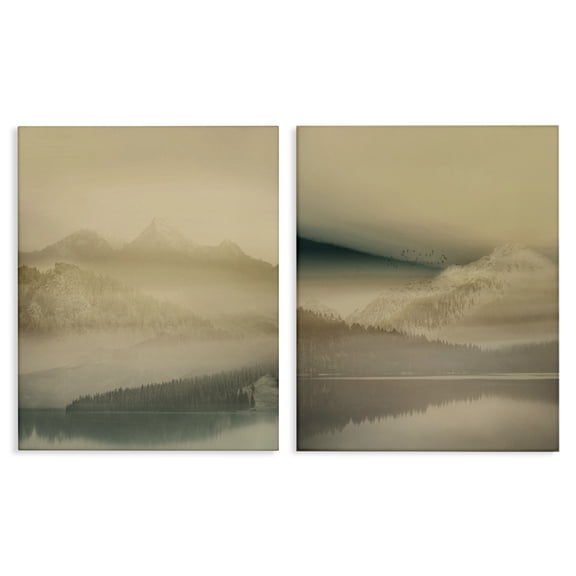 Stupell Industries Misty Nature Awakening 2 Piece Canvas Wall Art Set design by Gemma Bardot, 20 x 16