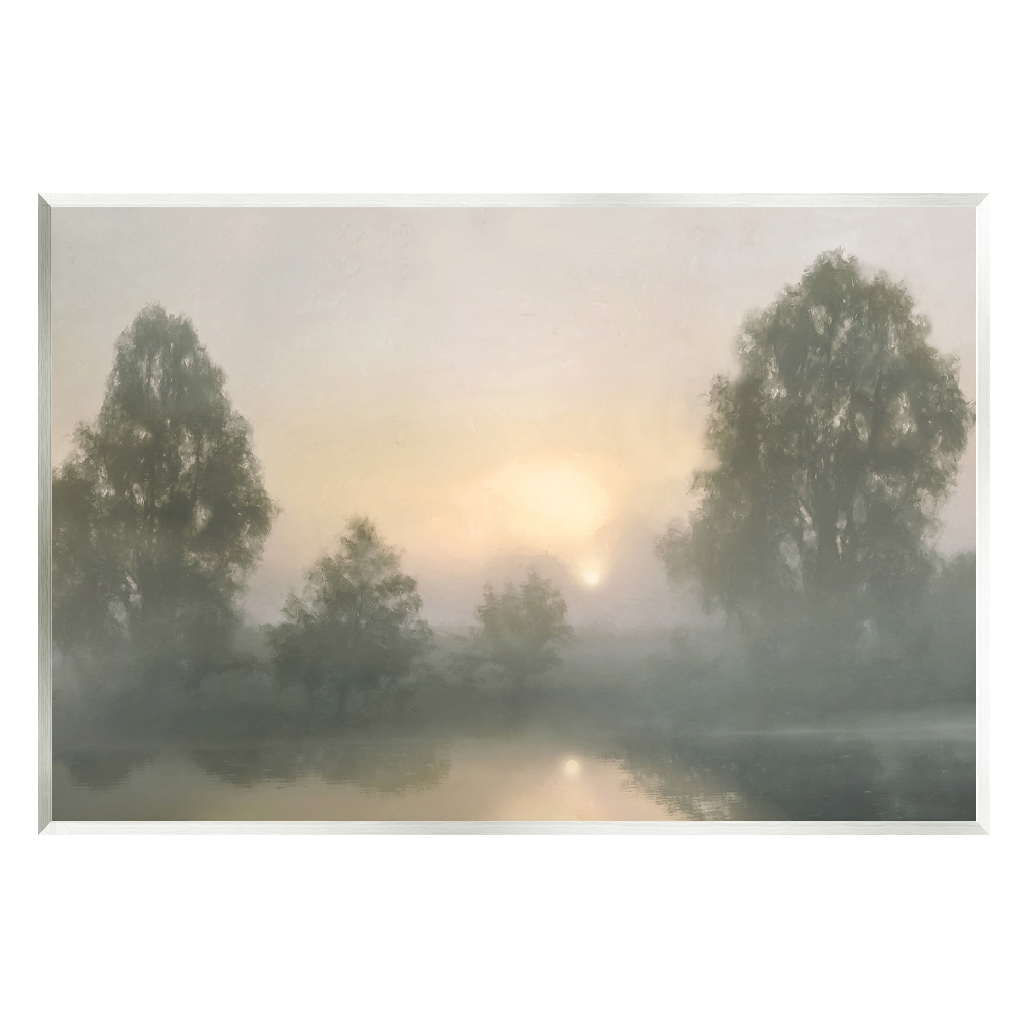 Stupell Industries Misty Pond Reflection Landscape Photography Unframed Art Print Wall Art, 19 x 13