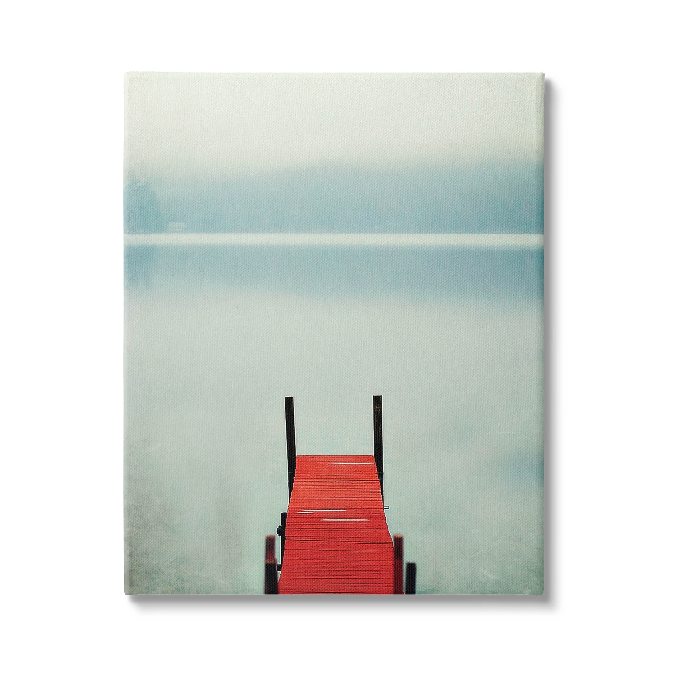 Stupell Industries Misty Red Dock Scene Photograph Gallery Wrapped Canvas Print Wall Art, Design by Carrie Ann Grippo-Pike