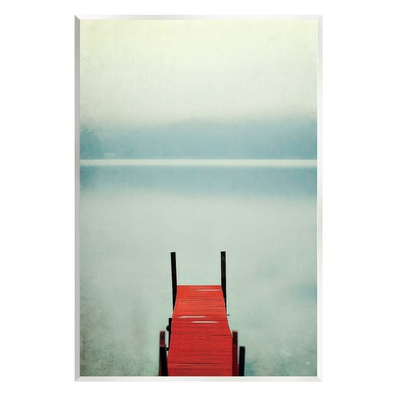 Stupell Industries Misty Red Dock Scene Photograph Unframed Art Print Wall Art, Design by Carrie Ann Grippo-Pike