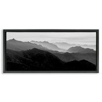 Stupell Industries Misty Sky Open Mountain Landscape Landscape Photography Black Floater Framed Canvas Art Print Wall Art, 25 x 11