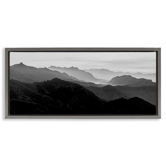 Stupell Industries Contemporary Misty Sky Open Mountain Landscape Gray Floating Frame Canvas Art, 25 x 11, by Danita Delimont