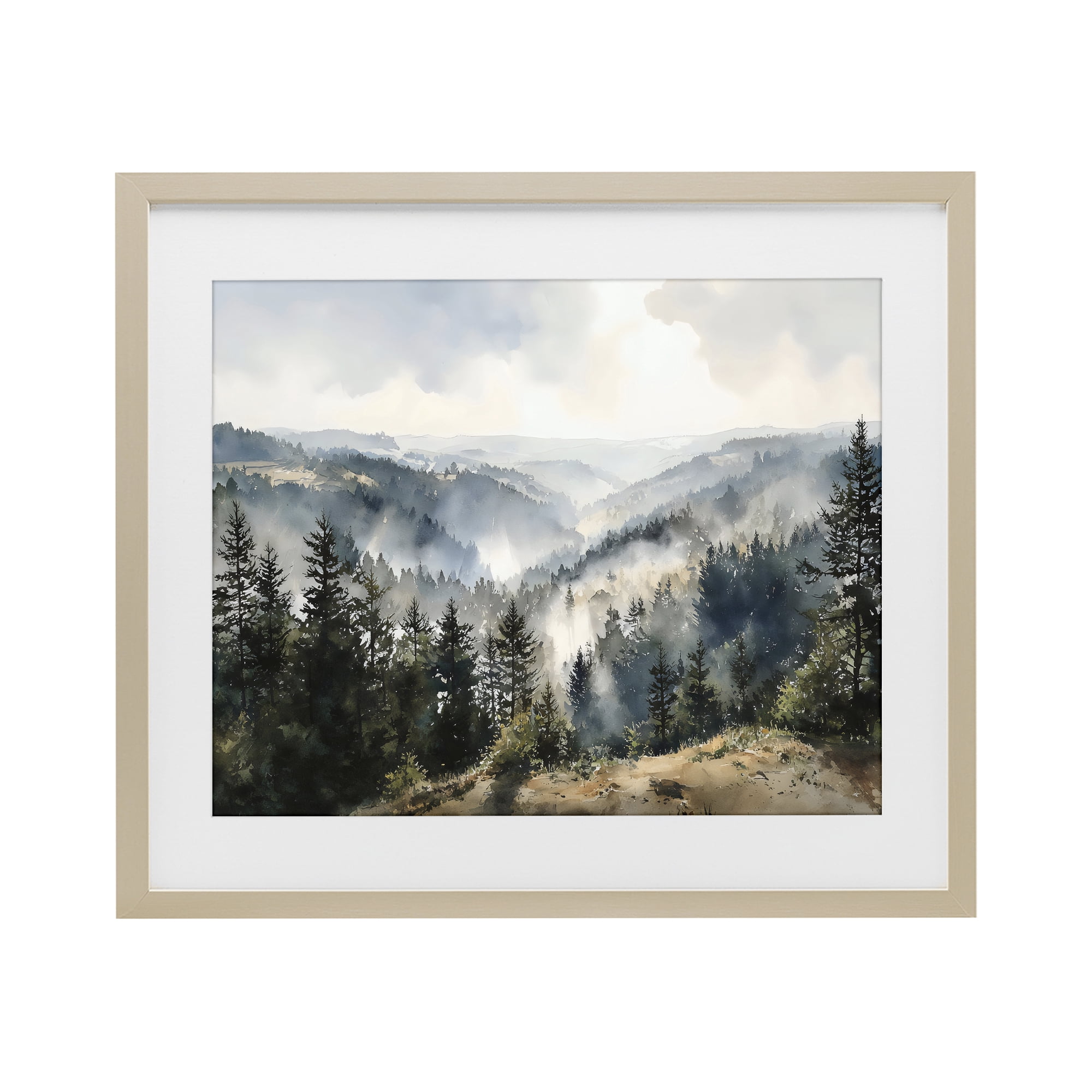 Stupell Industries Misty Tree Tops Vista Birch Framed Print Under Glass, design by Franklyn Gregory
