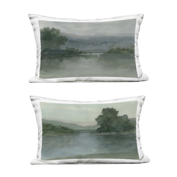 Stupell Industries Misty Twilight Lake View 2 Piece Outdoor Printed Pillow Set, design by Ethan Harper