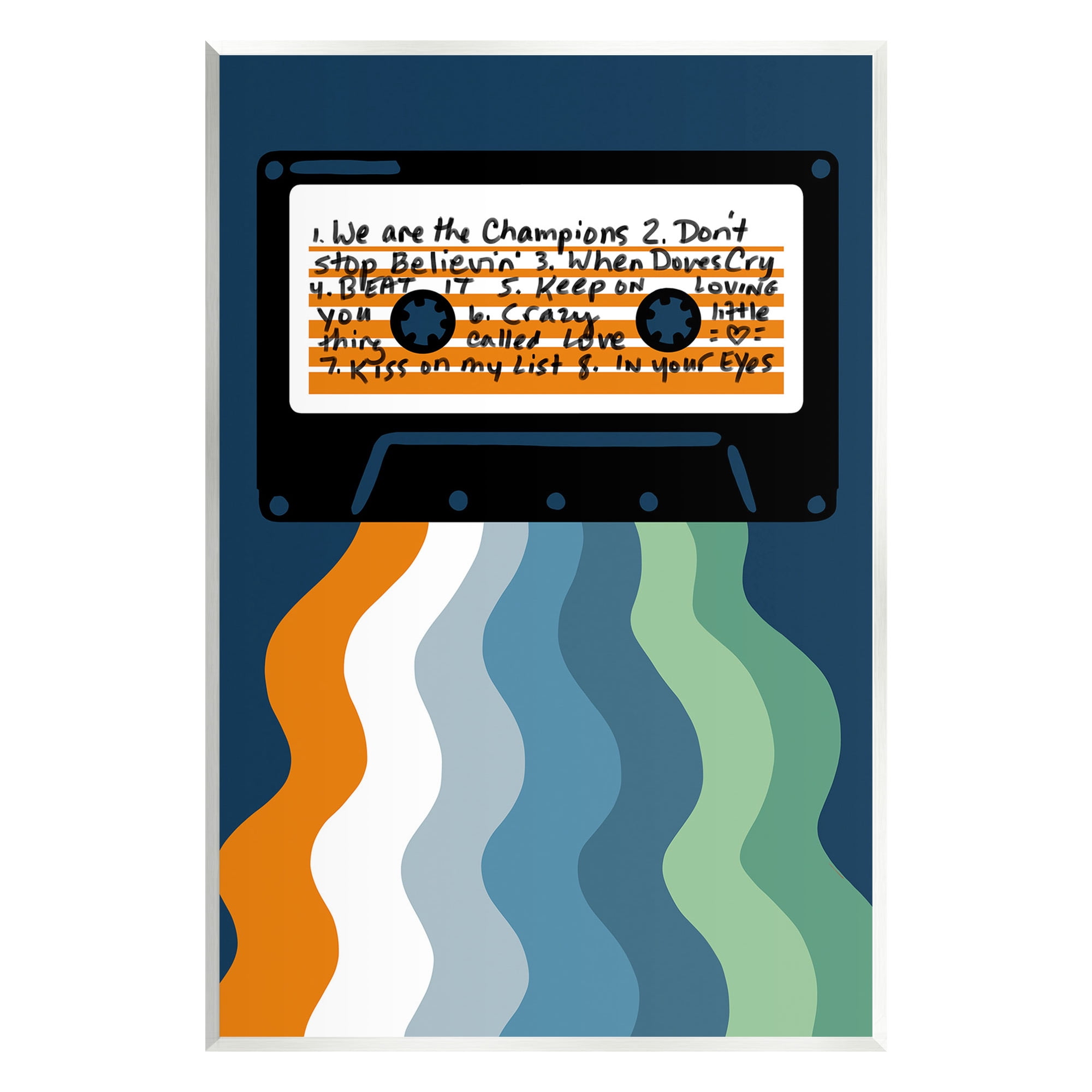 Stupell Industries Mix Tape Cassette Novelty Painting Unframed Art Print Wall Art, 13 x 19