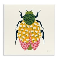 Stupell Industries Mixed Blooms Beetle Insects Painting Unframed Art Print Wall Art, 12 x 12