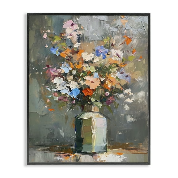 Stupell Industries Mixed Bold Bouquet Botanical & Floral Painting Black Framed Art Print Wall Art, 11 x 14