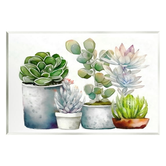 Stupell Industries Mixed Botanicals Floral Succulents Botanical & Floral Painting Unframed Art Print Wall Art