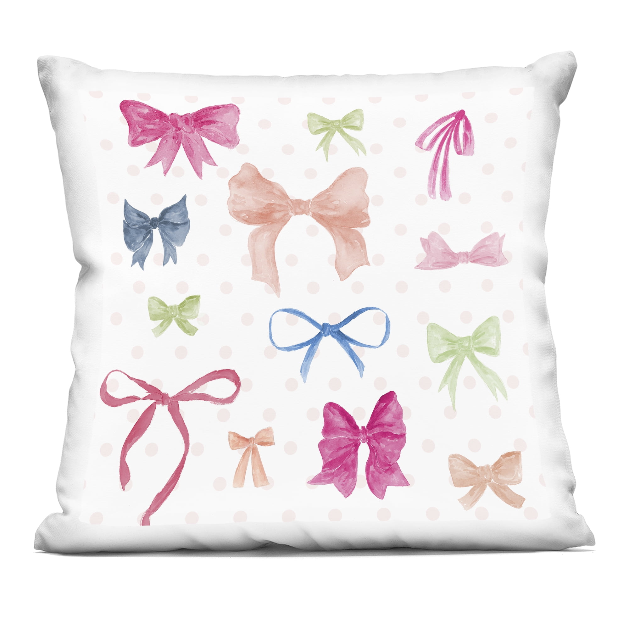 Stupell Industries Mixed Bows on Polka Dots Decorative Printed Throw Pillow, design by Lucille Price