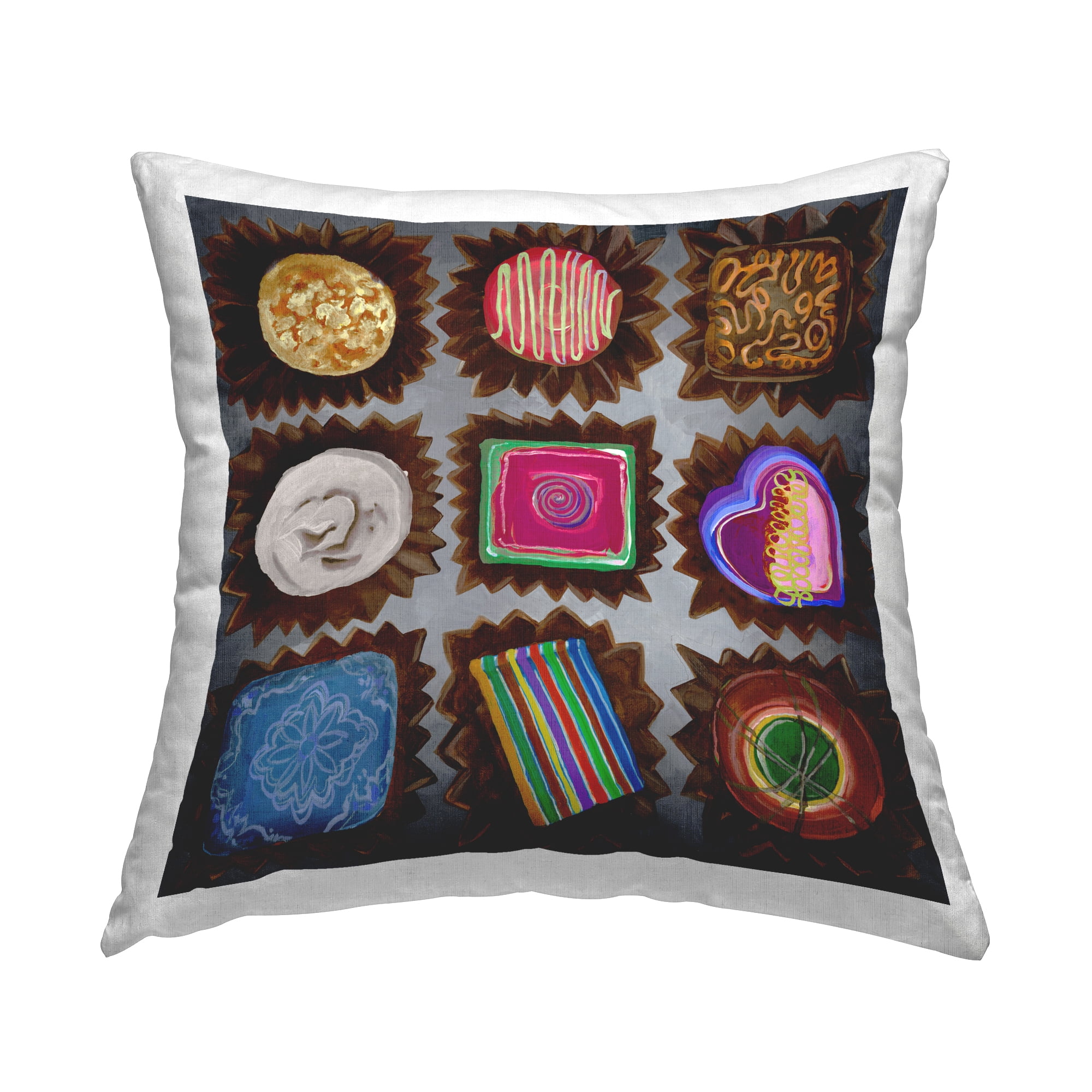Stupell Industries Mixed Chocolate Pieces Decorative Printed Throw Pillow Design by Liz Jardine.