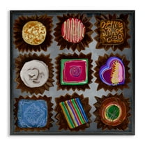 Stupell Industries Mixed Chocolate Pieces Food & Beverage Painting Black Framed Art Print Wall Art, 12 x 12