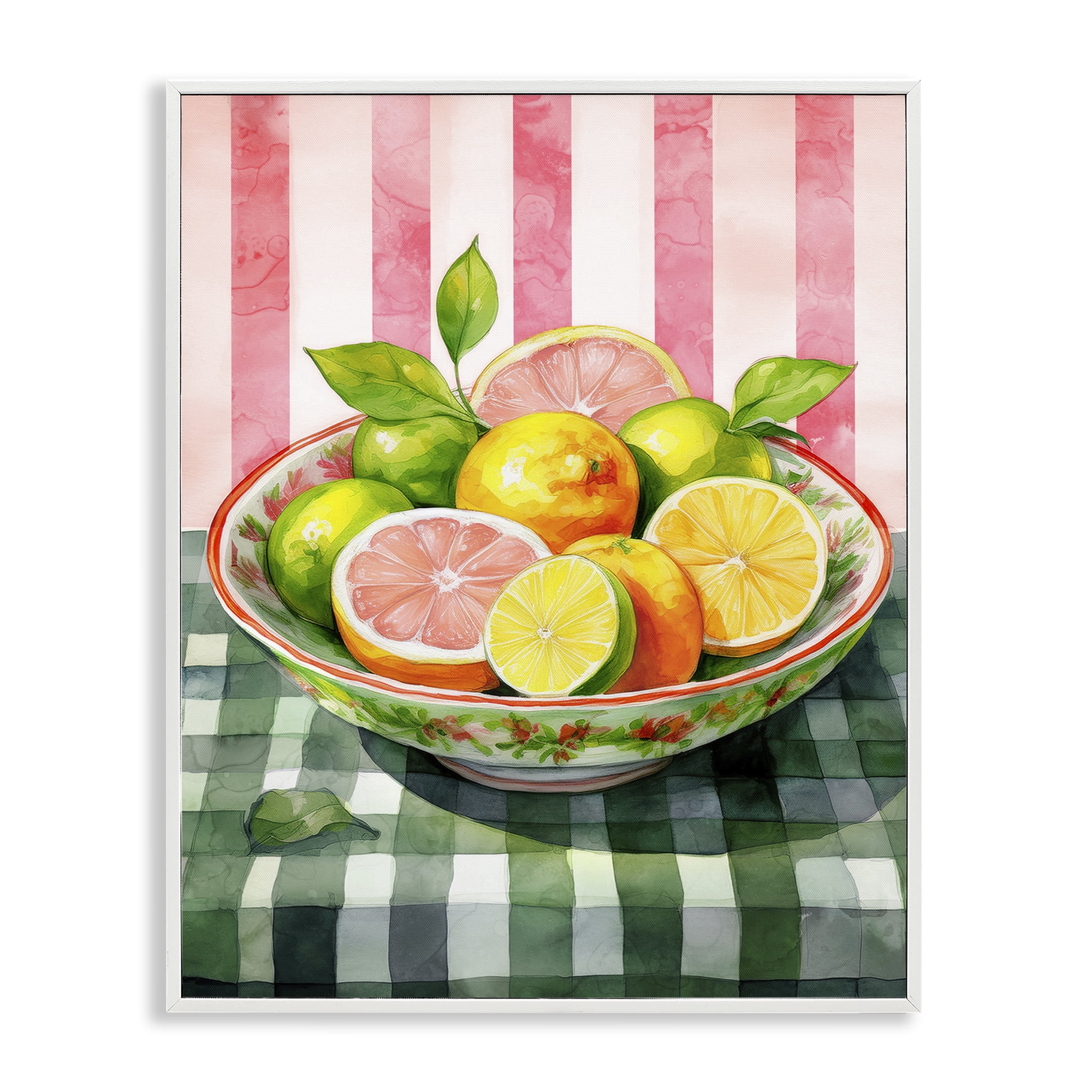 Stupell Industries Mixed Citrus Bowl Food & Beverage Painting White Framed Art Print Wall Art, 16 x 20