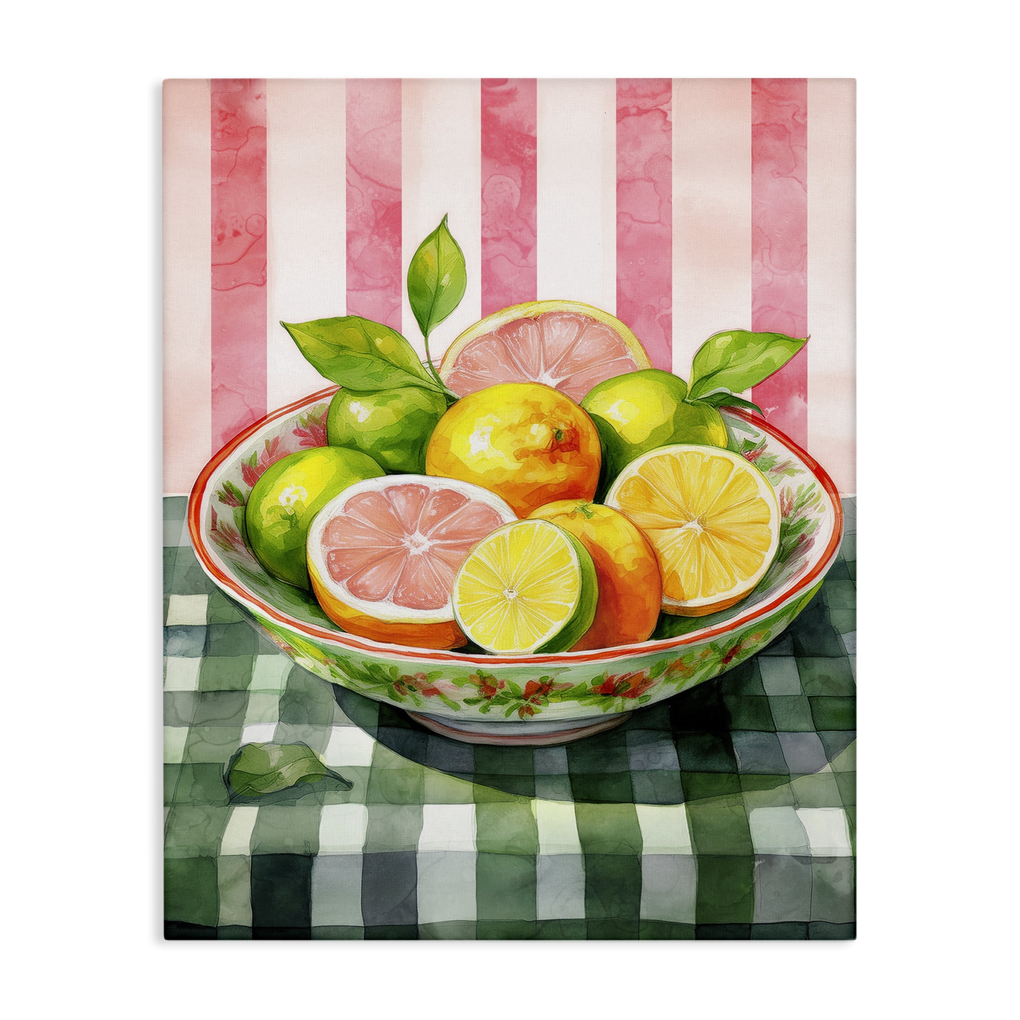 Stupell Industries Mixed Citrus Bowl Food & Beverage Painting Wrapped Canvas Art Print Wall Art, 16 x 20