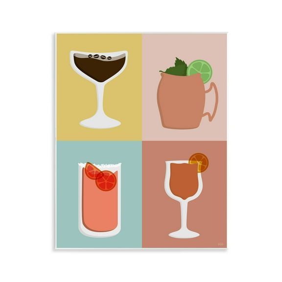 Stupell Industries Mixed Cocktail Drinks Food & Beverage Painting Unframed Art Print Wall Art, 11 x 14