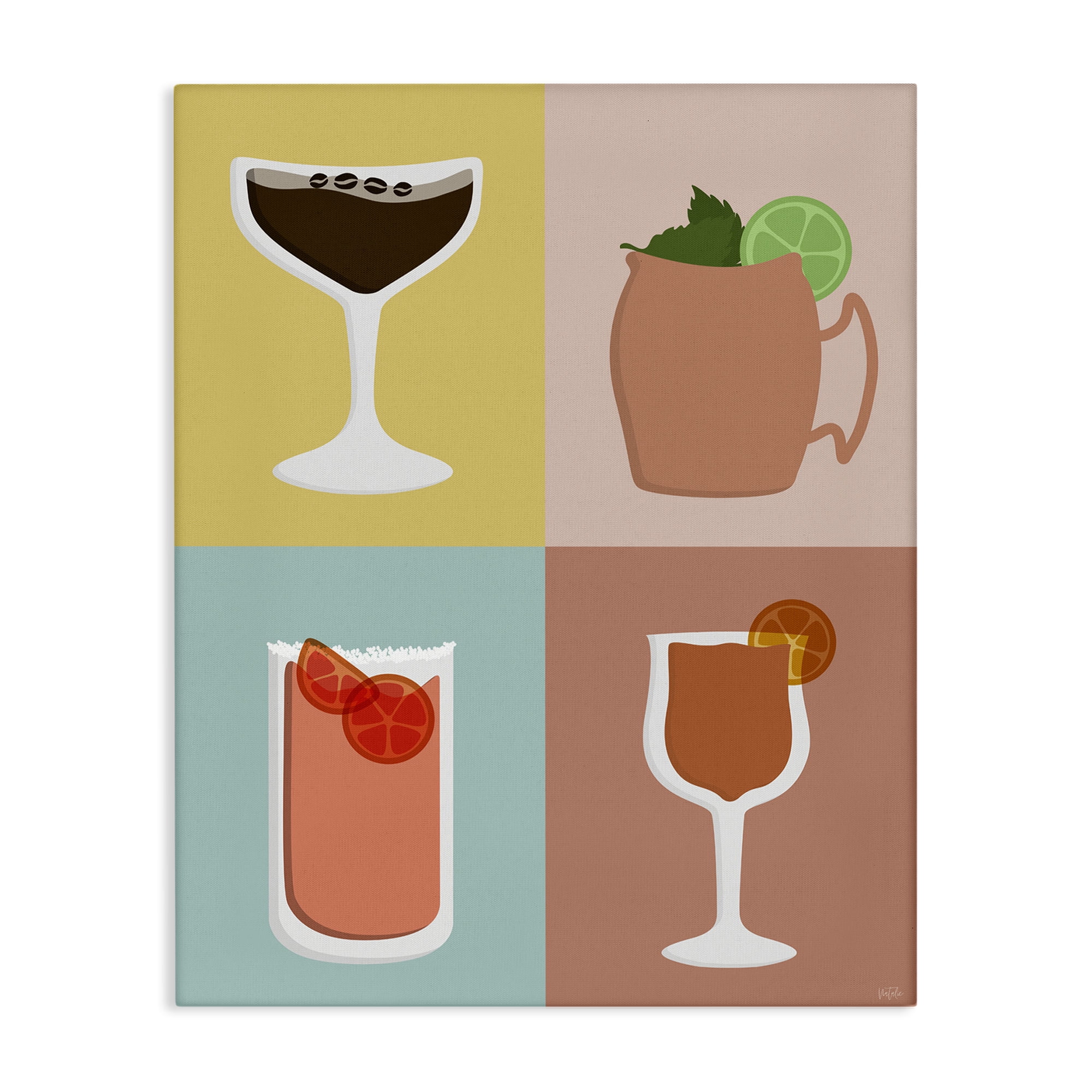 Stupell Industries Mixed Cocktail Drinks Food & Beverage Painting Wrapped Canvas Art Print Wall Art, 30 x 40