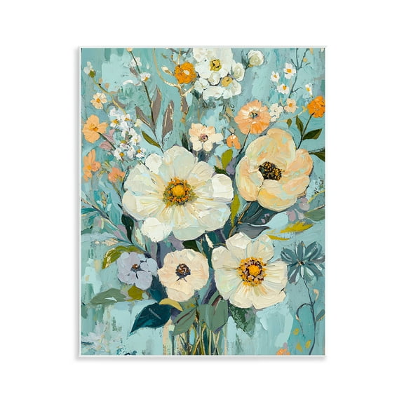 Stupell Industries Mixed Cream Flowers Arrangement Floral Painting Unframed Art Print Wall Art, 11 x 14