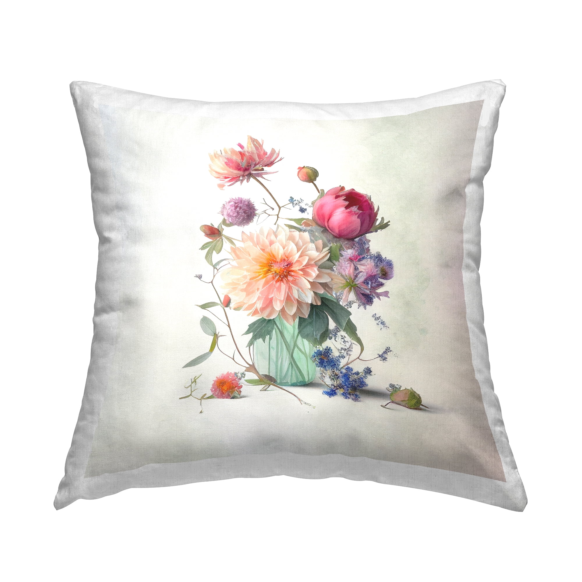Stupell Industries Mixed Dahlia Bouquet Decorative Printed Throw Pillow, 18 x 18