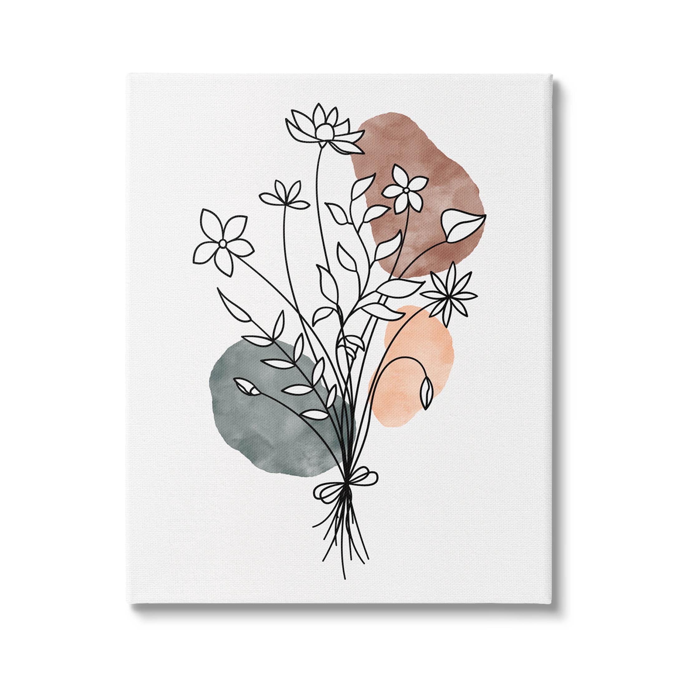 Stupell Industries Mixed Daisies Botanical Shapes Graphic Art Gallery Wrapped Canvas Print Wall Art, Design by JJ Design House LLC