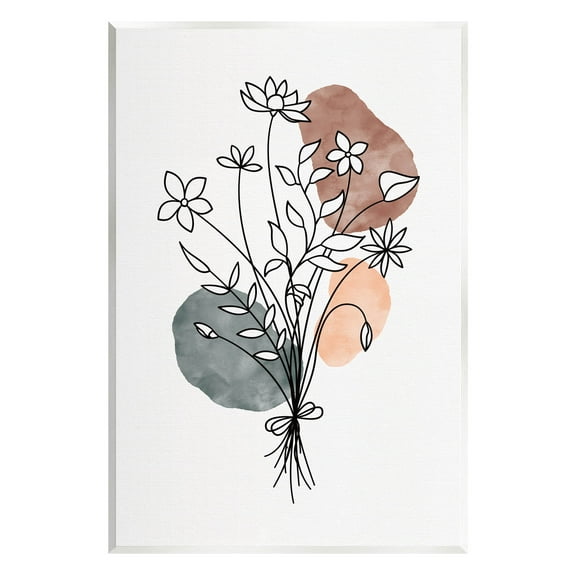 Stupell Industries Mixed Daisies Botanical Shapes Graphic Art Unframed Art Print Wall Art, Design by JJ Design House LLC