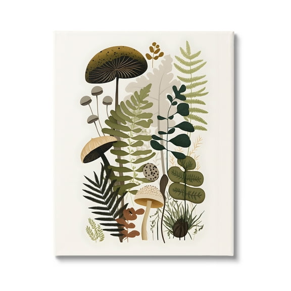 Stupell Industries Mixed Earthy Botanicals Botanical & Floral Painting Gallery Wrapped Canvas Art Print Wall Art, 16 x 20