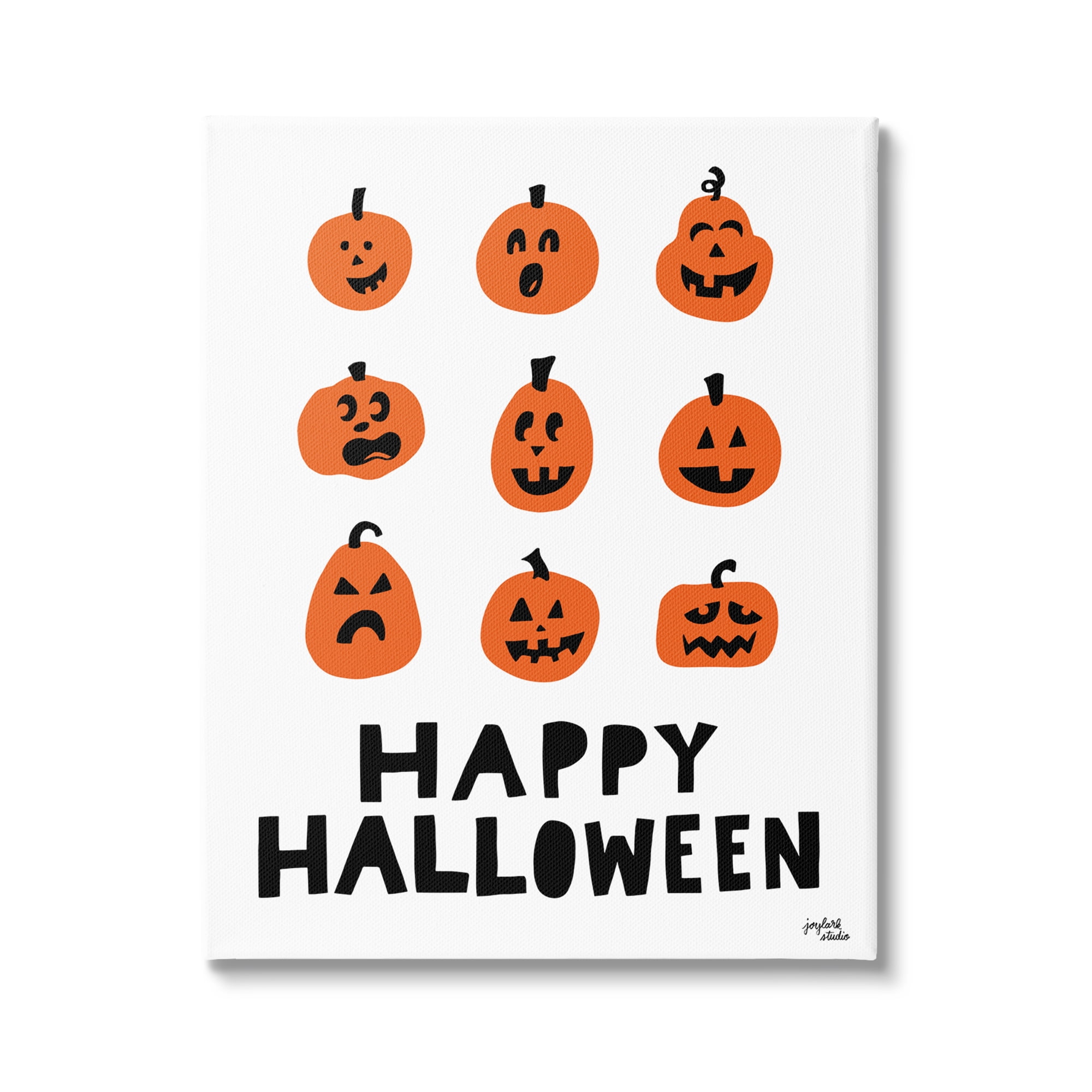 Stupell Industries Mixed Expressions Pumpkins Shapes Casual Halloween Typography Graphic Art Gallery Wrapped Canvas Print Wall Art, Design by Jess Baskin