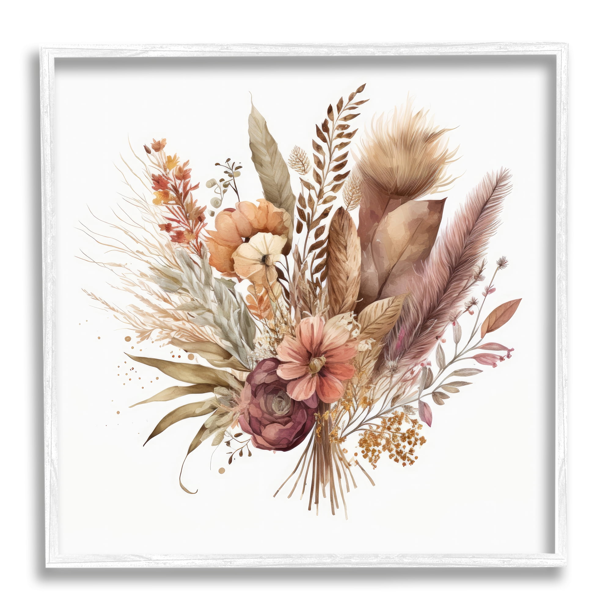 Stupell Industries Mixed Fall Botanicals Botanical & Floral Painting White Framed Art Print Wall Art, 24 x 24