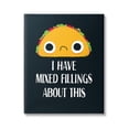 thumbnail image 1 of Stupell Industries Mixed Feelings Frowning Taco Bold Typography Illustration Canvas Wall Art, 30 x 40, Design by Michael Buxton, 1 of 5