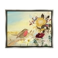 thumbnail image 1 of Stupell Industries Mixed Floral Bird Arrangement Painting Luster Gray Floating Framed Canvas Print Wall Art, Design by Robin Maria, 1 of 6