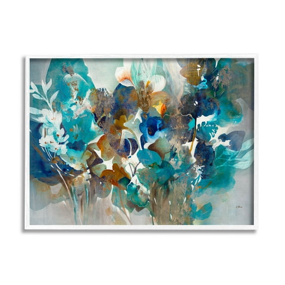 Stupell Industries Mixed Floral Petals Arrangement Painting White Framed Art Print Wall Art, Design by K. Nari