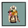 thumbnail image 1 of Stupell Industries Mixed Flower Arrangement Backpack Summer Blooms Graphic Art Black Framed Art Print Wall Art, Design by Amelia Noyes, 1 of 5