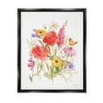 thumbnail image 1 of Stupell Industries Mixed Flower Arrangement Butterfly Graphic Art Jet Black Floating Framed Canvas Print Wall Art, Design by Danhui Nai, 1 of 6
