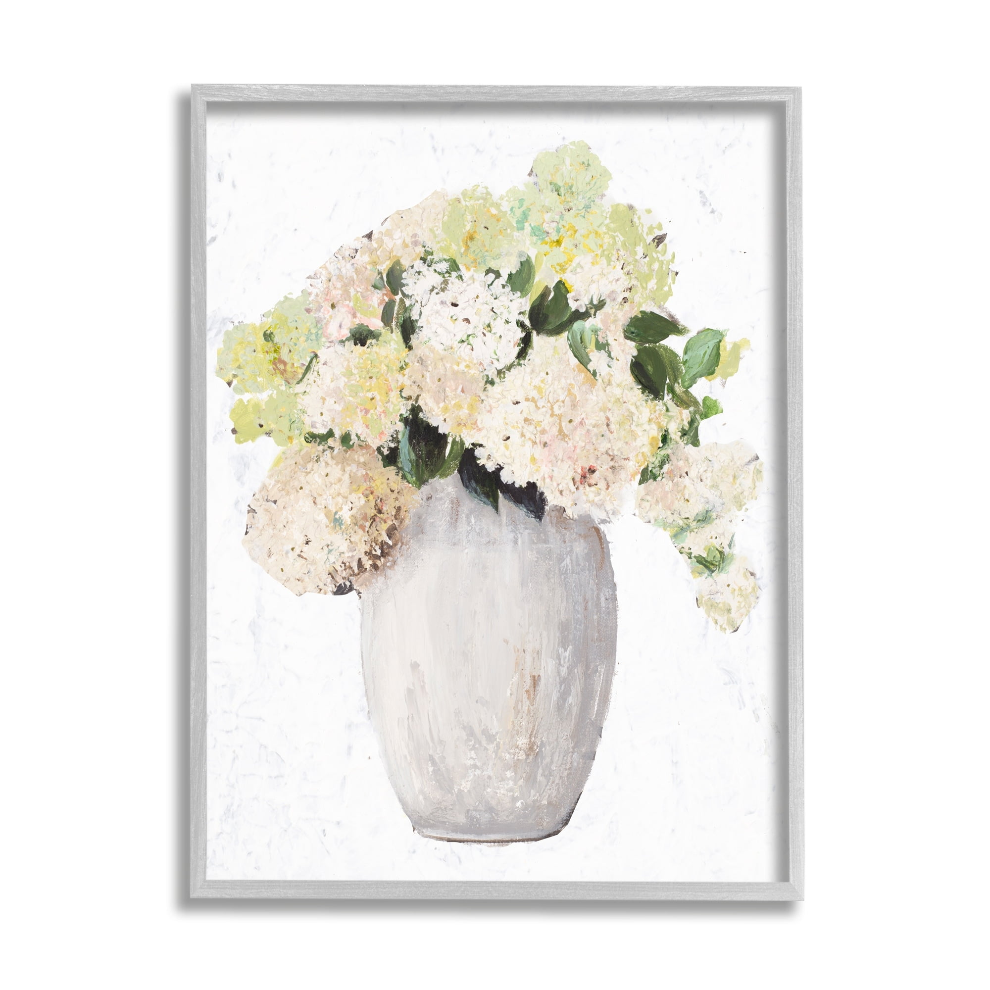 Stupell Industries Mixed Flower Bouquet Tall Vase Floral Arrangement Painting Gray Framed Art Print Wall Art, Design by Patricia Pinto