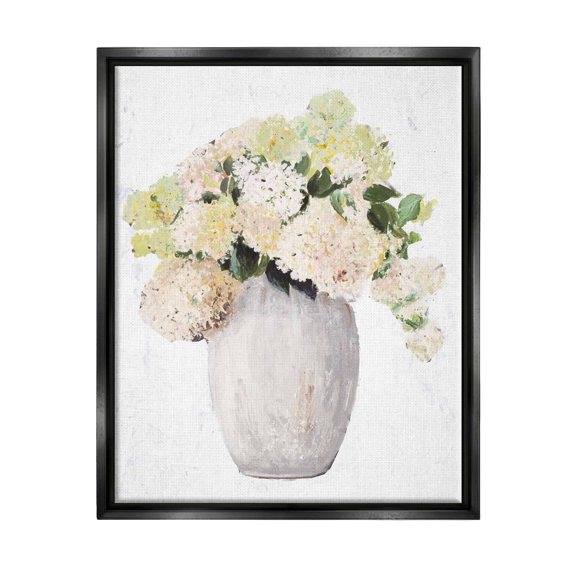 Stupell Industries Mixed Flower Bouquet Tall Vase Floral Arrangement Painting Jet Black Floating Framed Canvas Print Wall Art, Design by Patricia Pinto