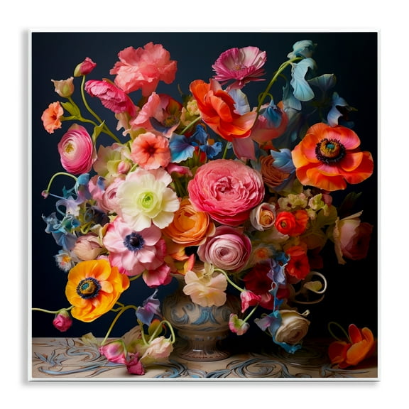 Stupell Industries Mixed Full Bouquet Botanical & Floral Painting Unframed Art Print Wall Art, 12 x 12