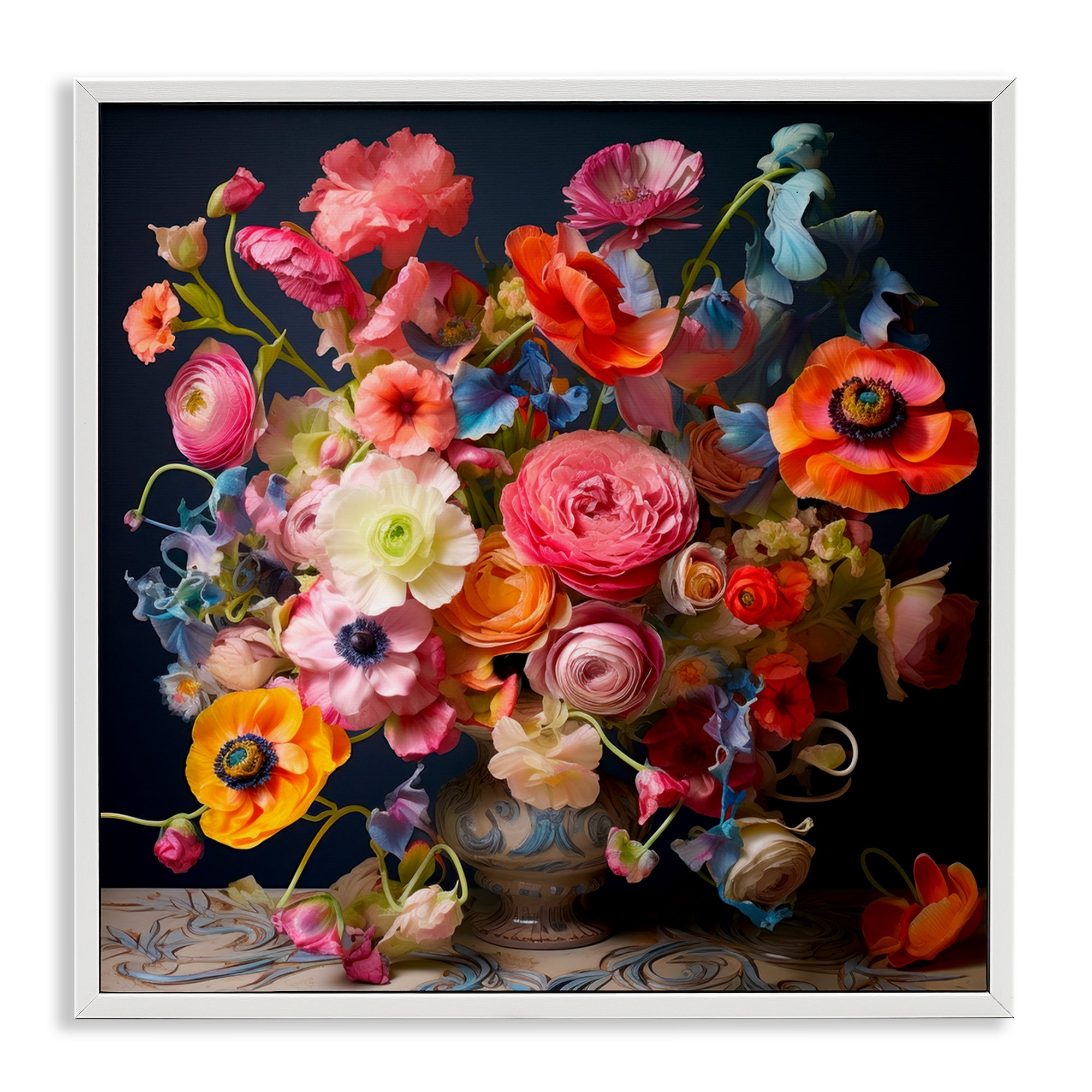 Stupell Industries Mixed Full Bouquet Botanical & Floral Painting White ...