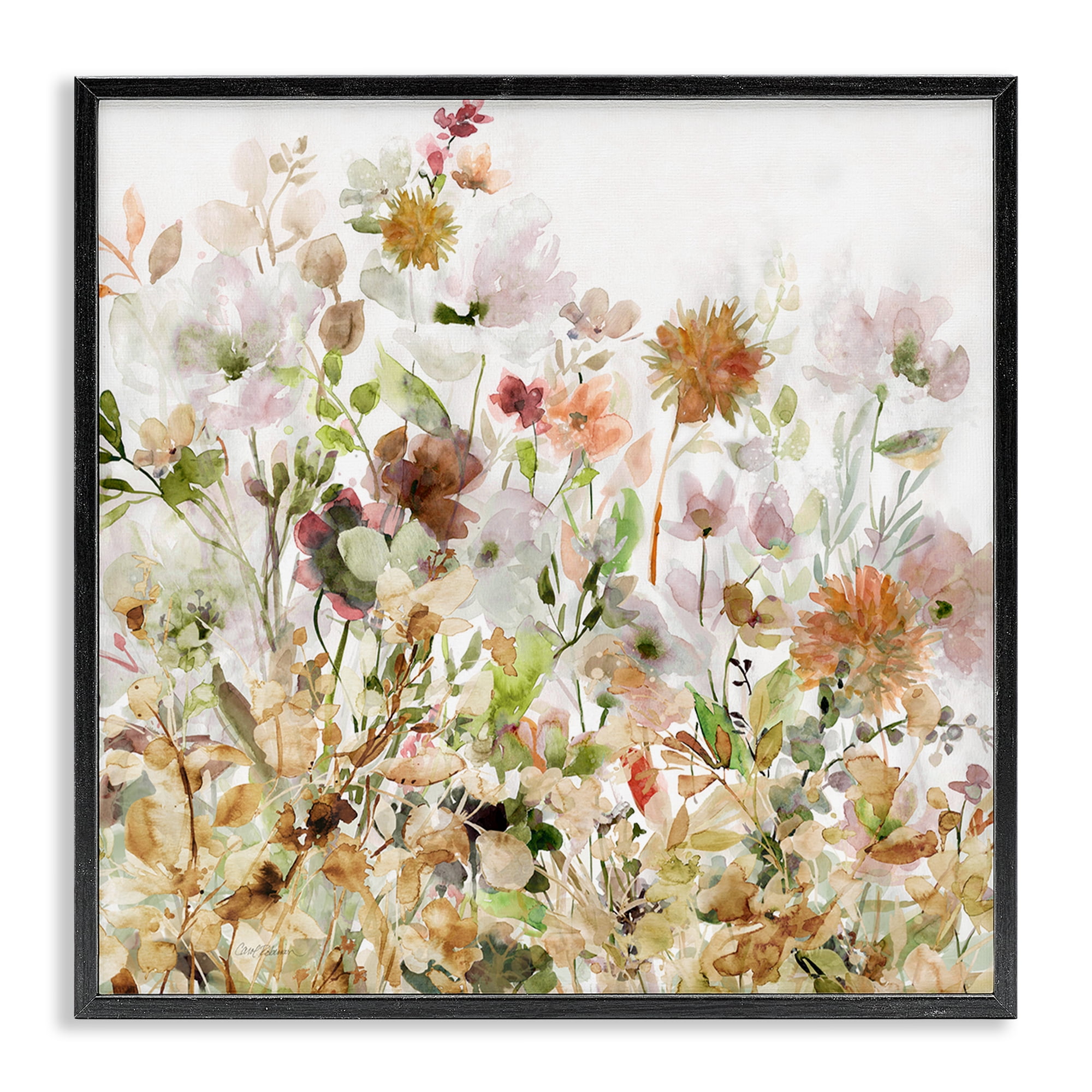 Stupell Industries Mixed Garden Florals Botanical & Floral Painting Black Framed Art Print Wall Art, 12 x 12