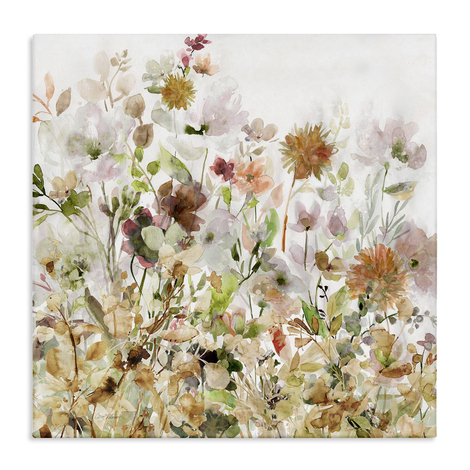 Stupell Industries Mixed Garden Florals Botanical & Floral Painting Gallery Wrapped Canvas Art Print Wall Art, 17 x 17